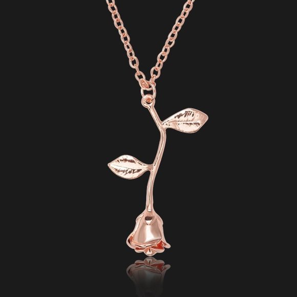🔥 14K Rose Gold Plated Beautiful Flower Necklace for Women, EVGG1088 - Picture 1 of 5